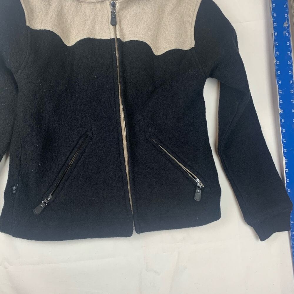 Burton women's size large wool black ivory Snowscapes Jacket coat snowboard - Picture 5 of 12